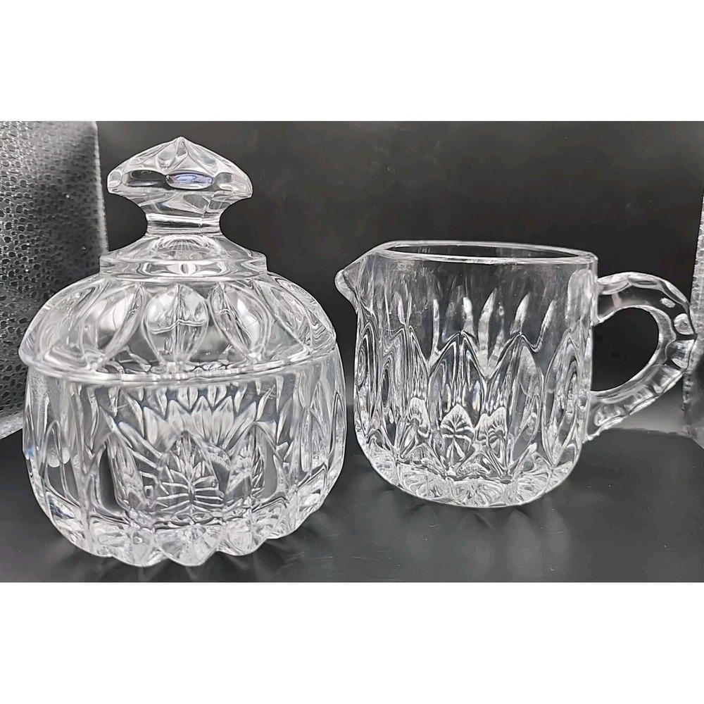 VINTAGE Gorham Althea Crystal Creamer and Sugar Bowl with Lid‎